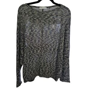 CHRIS & CAROL Women's Knit Sweater Long Sleeve Marled Charcoal Gray Size‎ L